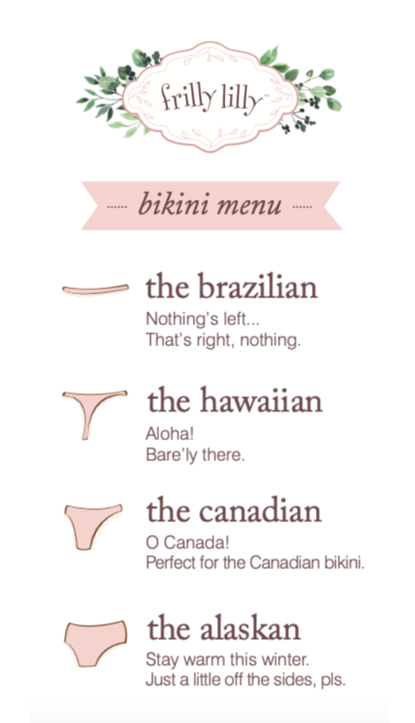 Bikini Menu